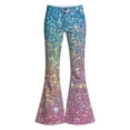 thumbnail image 4 of Afdoent Girls Pants Sequin Flare Pants High Waist Bell Bottoms Performance Dance Pants for Kids Party Daily Wear 13-14 Years, 4 of 4