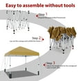 thumbnail image 4 of YUSAZENS 10x10 FT Outdoor Portable Canopy Tent Adjustable Height Straight Leg Waterproof UV Protection with Handwheel Bag Khaki, 4 of 7