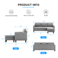 thumbnail image 5 of Puremind Sectional Sofa with Movable Storage Ottoman, Small L-Shaped Sectional Couch for Living Room/Apartment/Small Space, Light Gray, 5 of 6