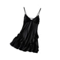 thumbnail image 2 of Blmnix Chemises Women Nightgown with Built in Bra Sexy Nightgown Sleep Shirts Black Sleeveless Above-the-Knee V-Neck Womens Summer Nightgowns, 2 of 6