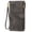 Gray, variant on Women’s Leather Wristlet Wallet Rfid Blocking with 5 ID Windows and Double Zipper