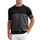 thumbnail image 1 of Camiseta Polo de Rayas INSPIRE CHIC para Hombre, Corte Regular, Manga Corta, Botones, Cuello, Camisetas de Golf, 2XL, Negra, 1 of 1