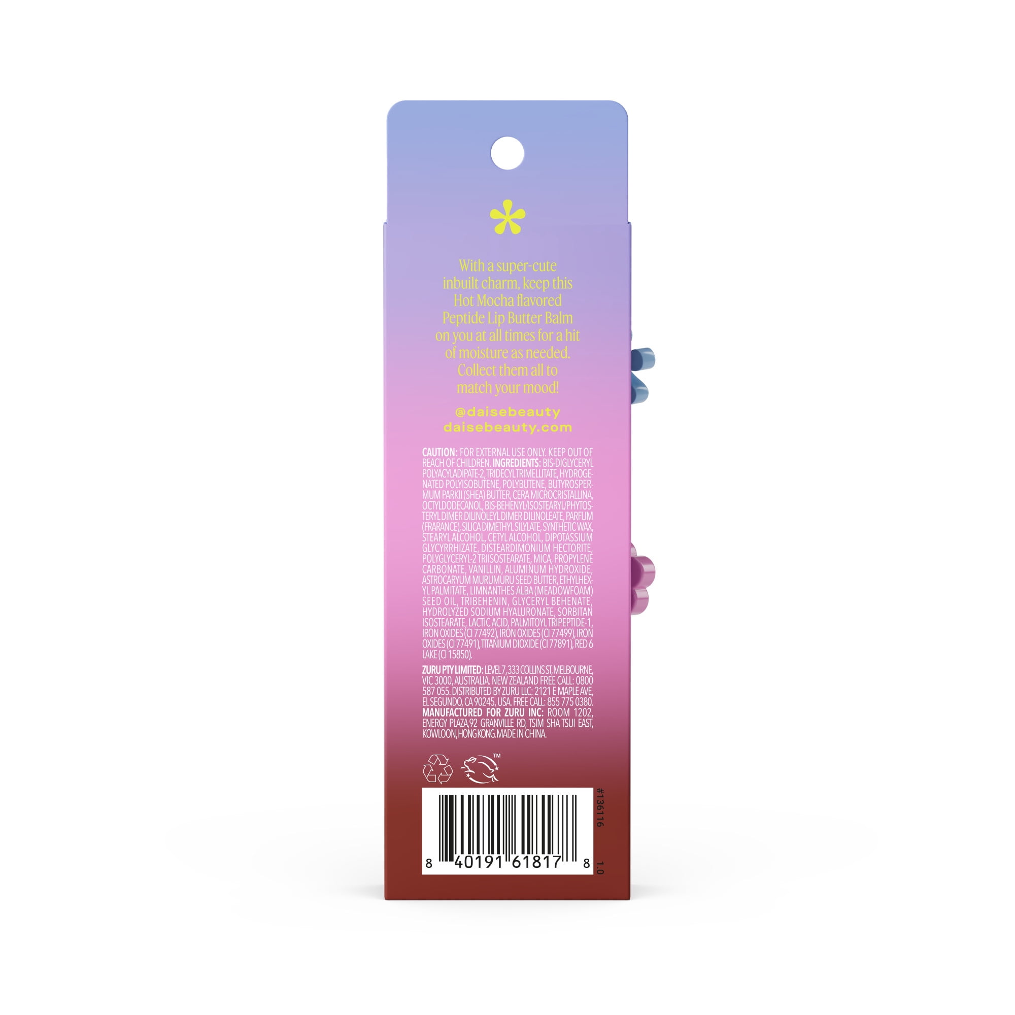DAISE Peptide Lip Butter Balm in Hot Mocha, Lightly Tinted, 15 ml