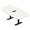 Classic White w/Matte Black Base with Electric, variant on 7 Ft Boat Shaped Conference Table T-Bases Data And Electric Module