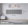thumbnail image 2 of Cabecero tapizado de pared para colgar y pegar, tamaño Queen, 9 paneles de cabecero de tela copetudo montado en la pared, paneles de pared interiores para recámara, gris, 2 of 4