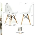 thumbnail image 5 of Resenkos Dining Chairs, Kitchen Chairs Trattoria Chairs,4 Pcs Modern Plastic Hollow Chair Set with Wood Leg-White, 5 of 9