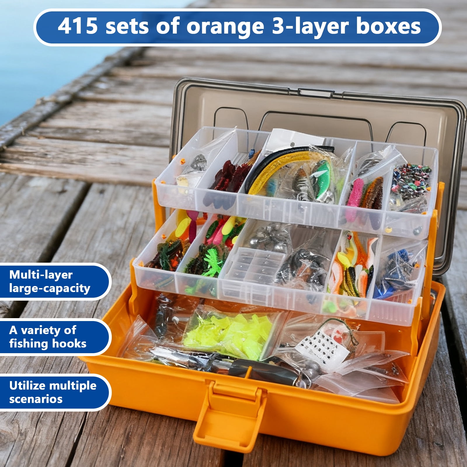 Arcticwind Fishing Accessories Kit, 415 PCS Fishing Lures Kit, Fishing Tackle Box, Lifelike Artificial Lures for Saltwater Freshwater Fishing, Includes Crankbaits, Spoon, Hooks Other Access