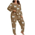 thumbnail image 4 of Censtreet Women's Plus Size 2 Piece Pajama Set Long Sleeve Shirt with Long Pajama Pant Printed Pj Lounge Sets XL-5XL, 4 of 5