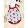 thumbnail image 3 of Bagilaanoe 0-24M Infant Baby Girl 4th of July Clothes Independence Day Outfits Stars Print Romper Sleeveless Playsuit Summer Clothing, 3 of 8