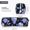 thumbnail image 3 of Naloa flower Skull crystal Leather Pencil Case, Makeup Pouch, Zipper Pouch for Daily Essentials, Storage Organizer, Cosmetics and Stationary Bag, 3 of 7