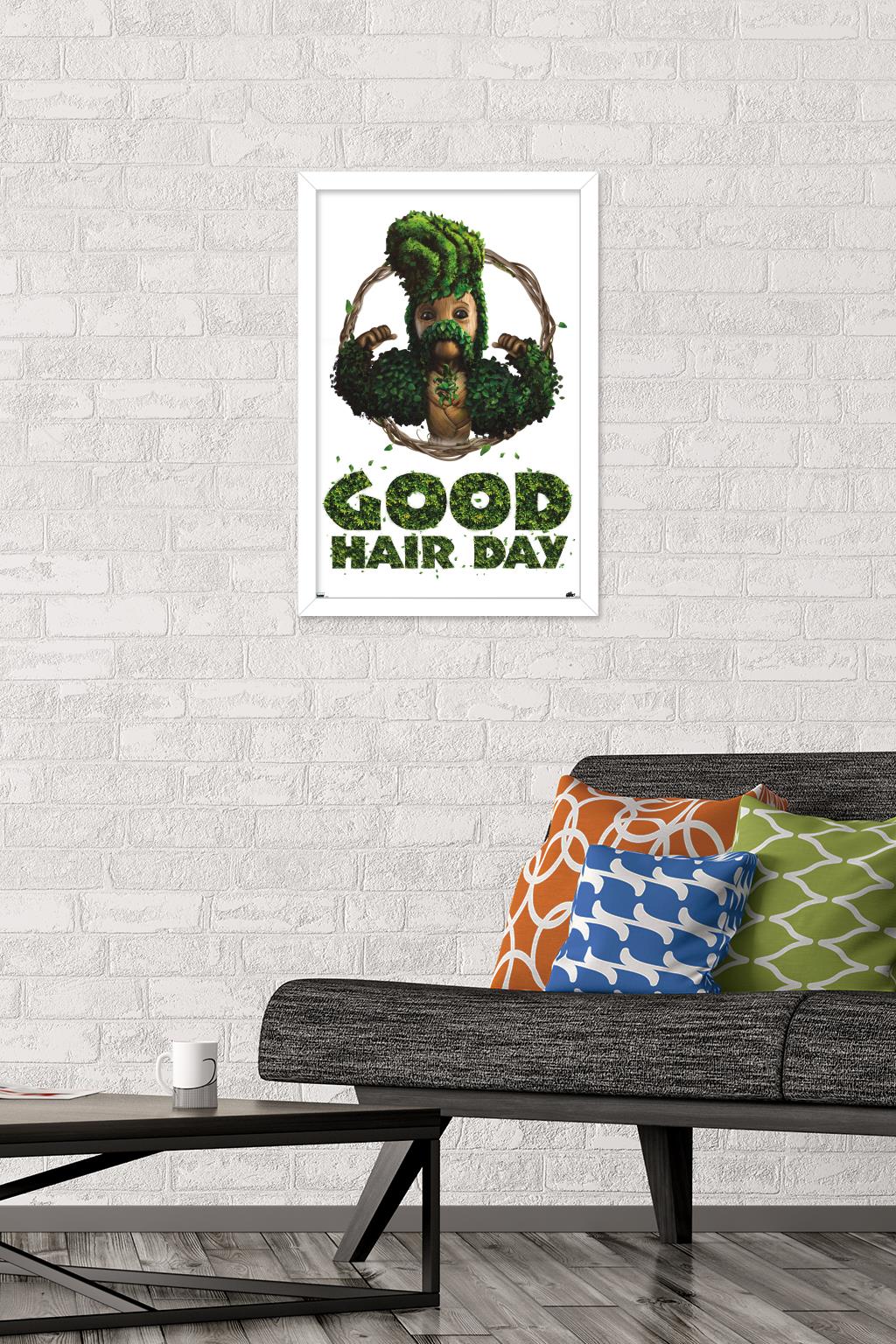 Marvel I Am Groot - Good Hair Day Wall Poster, 14.725" x 22.375" Framed