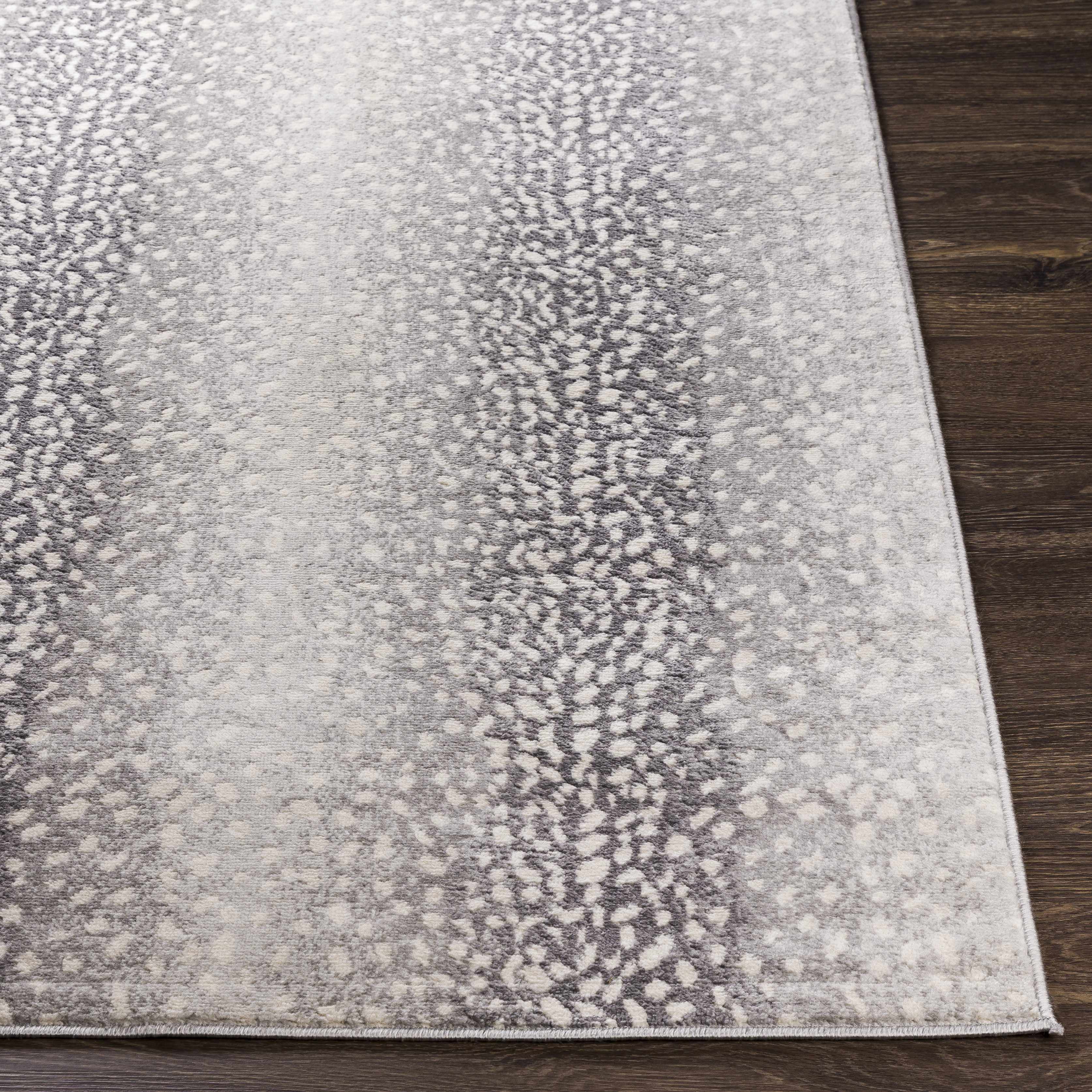 BoutiqueRugs Hollingworth Thin Antelope Area Area Rug - Light Slate, Ivory, Medium Gray - 7'10" x 10'