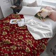 thumbnail image 3 of Yellow Roses Throw Flannel Blanket 40x50In Christmas Xmas Red Background Super Soft Cozy Bed Blanket, Lightweight Plush Fuzzy Bed Throw for Bedroom Sofa Couch Living Room, 3 of 4
