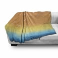 thumbnail image 3 of Seagulls Soft Flannel Fleece Blanket, Tropical Island Sunset Print with Setting Sun Sea Palm Trees and Birds in Flight, Cozy Plush for Indoor and Outdoor Use, 50" x 60", Multicolor, by Ambesonne, 3 of 6