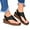 Black, variant on NGTEVOOS Women's Summer Casual Hollow Split-toe Herringbone Wedge Sandals