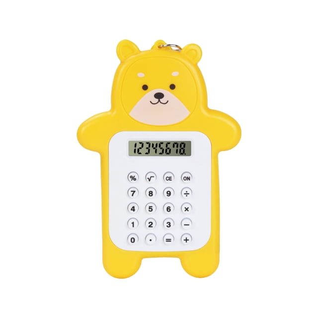 Cute Bear Calculator, Basic Button Battery Powered, Handheld Calculator Schools and Children Can Choose , Yellow, Blue, Cyan and Brown.