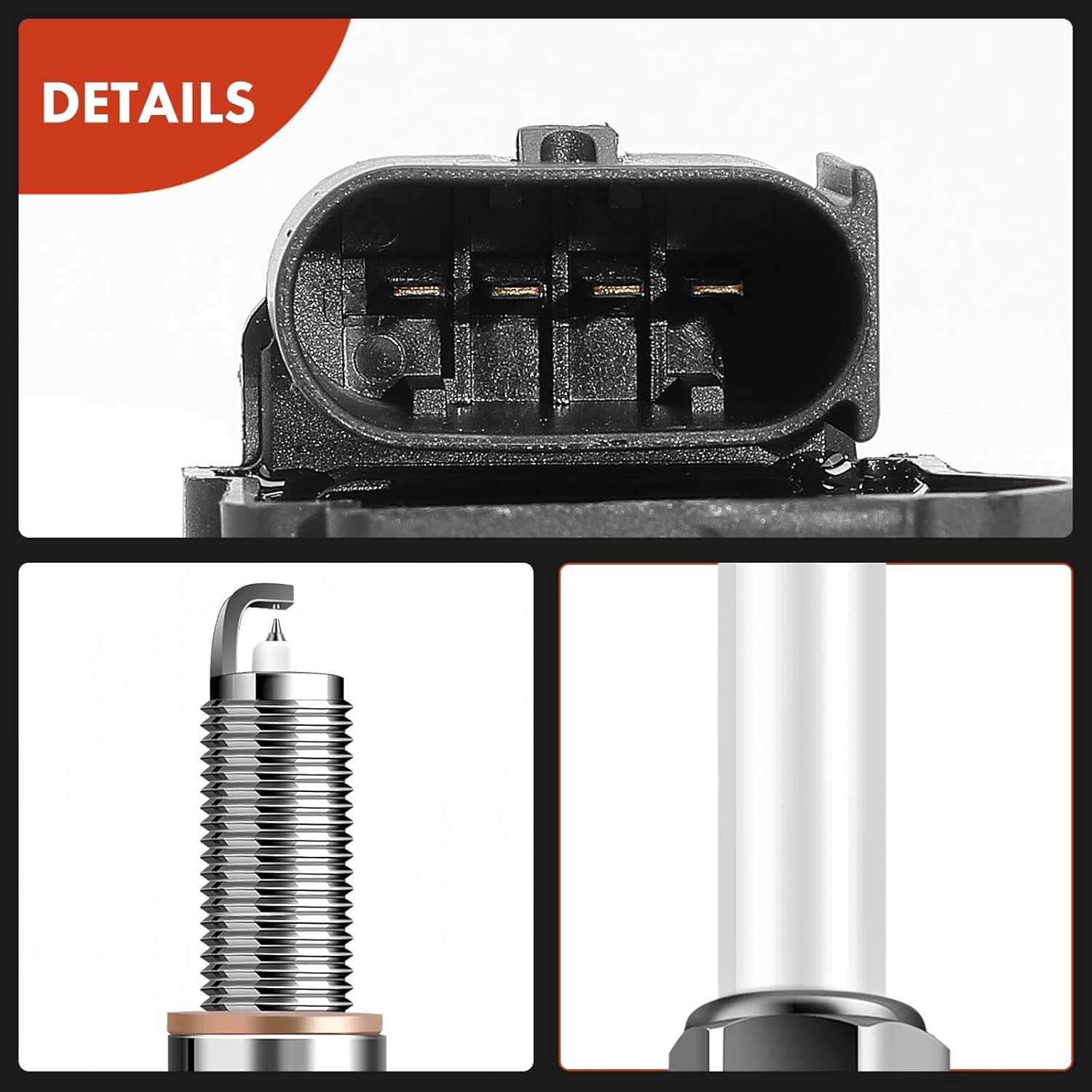 A-Premium Set of 4 Ignition Coil Pack and Iridium Spark Plugs Compatible with Mercedes-Benz C300, E300, Sprinter, GLC300, GLA250, CLA250