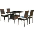 thumbnail image 4 of Gymax Ensemble de Salle à Manger de Patio en Rotin 5 Pcs Table et Chaises Ensemble de Meubles d'Extérieur avec Coussin, 4 of 10