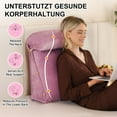 thumbnail image 2 of CJC Velvet Soft Triangular Wedge Pillow with Side Pocket, 3 in 1 Adjustable Bed Reading Pillow Bedrest Lumbar Neck Back Support Cushion, Pink, 2 of 9