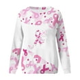 thumbnail image 4 of Sweatshirts for Women Breast Cancer Gift Crewneck Long Sleeve Shirts Pink-Ribbon-Day Graphic Tunic Tops Blouses for Leggings, Casual Tops Pullover Cute Lightweight Loose Pocket Shirt qILAKOG, 4 of 5