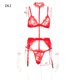 thumbnail image 1 of Cuerpo de encaje sexy para mujer Ropa interior Sujetador en perspectiva Panty Liguero, XL, Rojo Inevent XX000193-13, 1 of 7