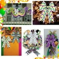 thumbnail image 6 of GYTY   6 Rolls Mardi Gras Wired Edge Ribbon Harlequin Clown Craft Ribbon Carnival Gnome Check Plaids Fabric Wrapping Ribbon Yellow Green Purple Ribbon for Masquerade Party DIY Wreath Bow, 6 of 6