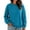 Cyan, variant on Women's Crewneck Sweatshirts Solid Color Long Sleeve Tops Drop Shoulder Loose Fit Pullovers Minimalist Autumn Winter Attire