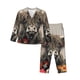 thumbnail image 1 of Fotbe Butterfly Cow With Flowers Conjunto de Pijama de Manga Larga para Mujer con Estampado, Ropa de Dormir de 2 Piezas, Conjunto de Casa Suave y Cómodo con Bolsillos-Medium, 1 of 7