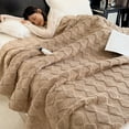 thumbnail image 6 of ZFYXGS Milk Fleece Blanket Winter Thickened Office Nap Coral Fleece Sofa Cover Blanket Shawl Small Blanket All-season Use 70x78 inches Coffee, 6 of 6