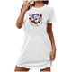 thumbnail image 2 of Camisón corto navideño para mujer, talla grande, cuello redondo, manga corta, estampado en el pecho, vestido de noche para mujer, 2 of 3