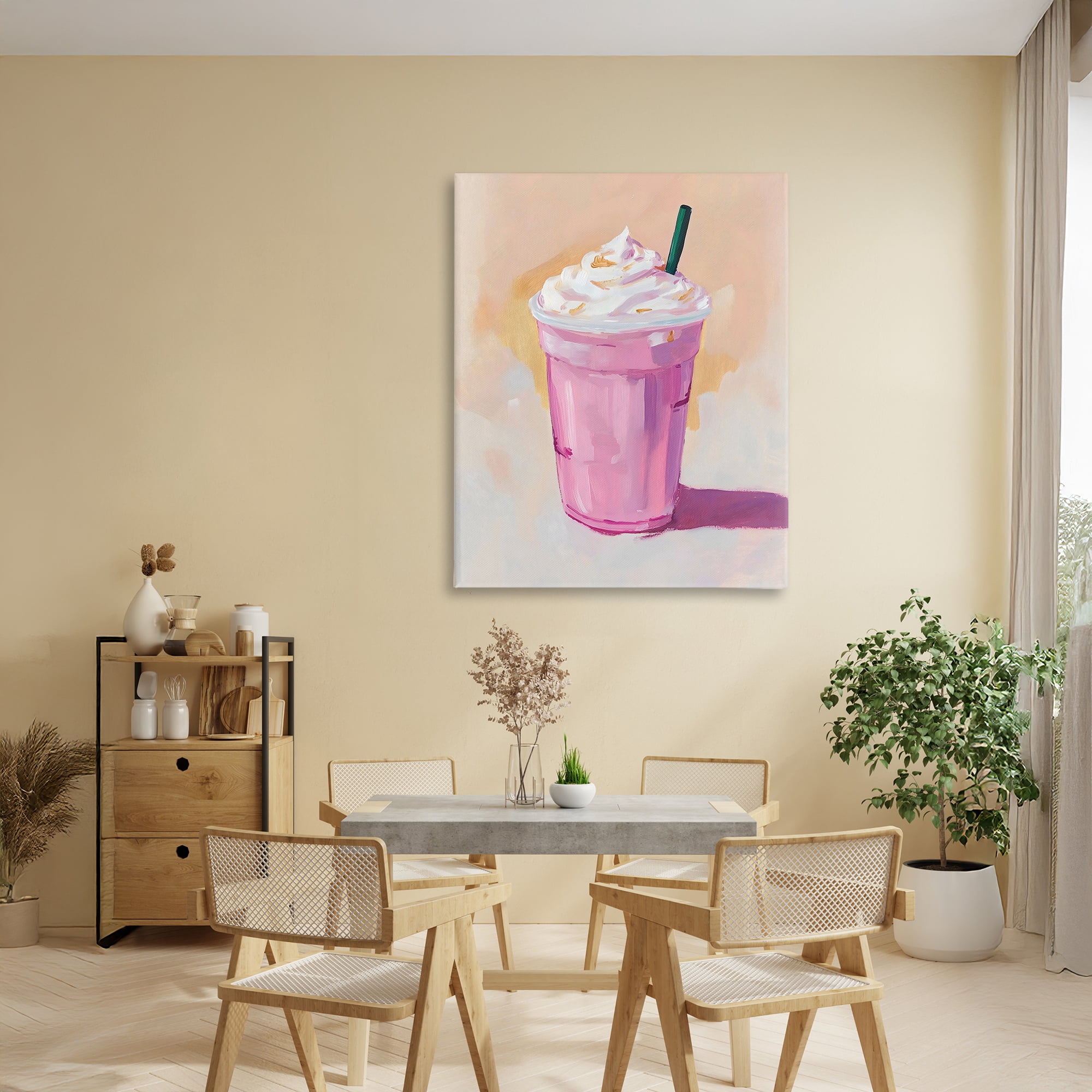Stupell Industries Pink Strawberry Shake Canvas Wall Art, design by The Prints Vibe
