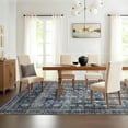 thumbnail image 6 of 10x13 Blue Vintage Distressed Farmhouse Area Rug – Washable Non-Slip Low Pile Carpet for Living Room, Bedroom, Office, 6 of 19