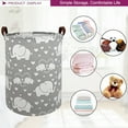 thumbnail image 4 of EVNELE Large Laundry Basket, Waterproof Canvas Laundry Hamper, Collapsible Storage Basket Bin for Kids Room, Toy Organizer, Nursery Hamper, Clothes Hamper, Gray Elephants, 4 of 7
