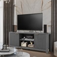 thumbnail image 3 of 65" Fluted TV Stand, Modern Entertainment Center with 2 Storage Cabinets and Open Shelves, Heavy-Duty Console for Living Room and Bedroom, Black, 3 of 10