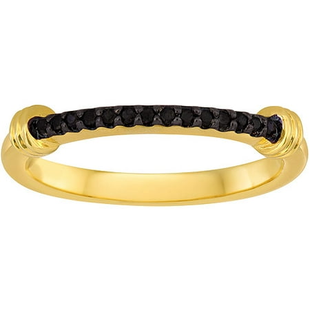 Knots of Love 14kt Yellow Gold over Sterling Silver 1/10 Carat T.W. Black Diamond Band Ring
