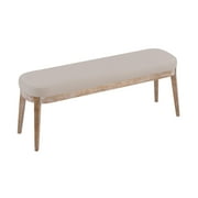 Eleanor Mid-century Upholstered Dining Bench, Entryway Bench with Solid Wood Frame, Beige