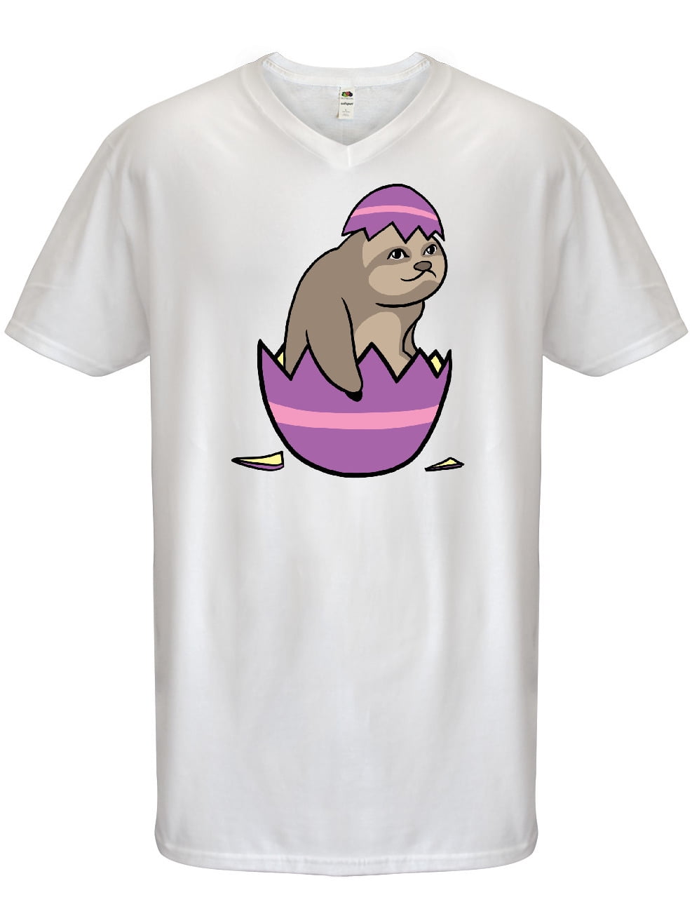 SHIRT1-KIDS Campfire Sloth Childrens Girls Short Sleeve Ruffles Shirt T-Shirt for 2-6T
