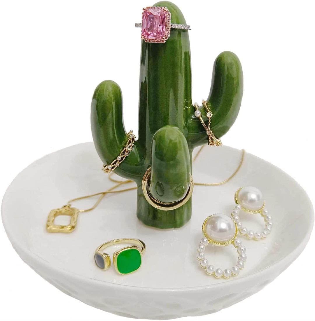 Cactus Ring Holder Ceramic Jewelry Display Tray Holder Trinket