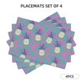 thumbnail image 2 of Placemats Set Of 4 / 6, Cartoon Pineapple Placemats For Dining Table Indoor/Outdoors Heat Resistant Washable Placemats 18" X 12", 2 of 8