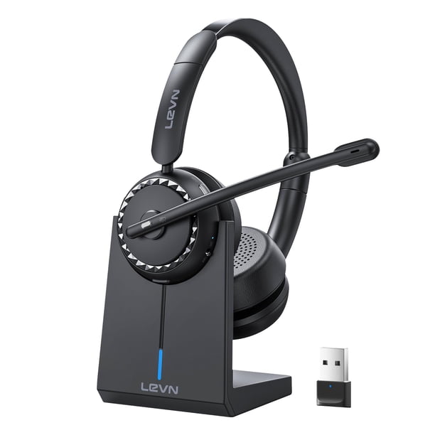 Auriculares inalámbricos LEVN con micrófono, cancelación de ruido, Bluetooth 5.2