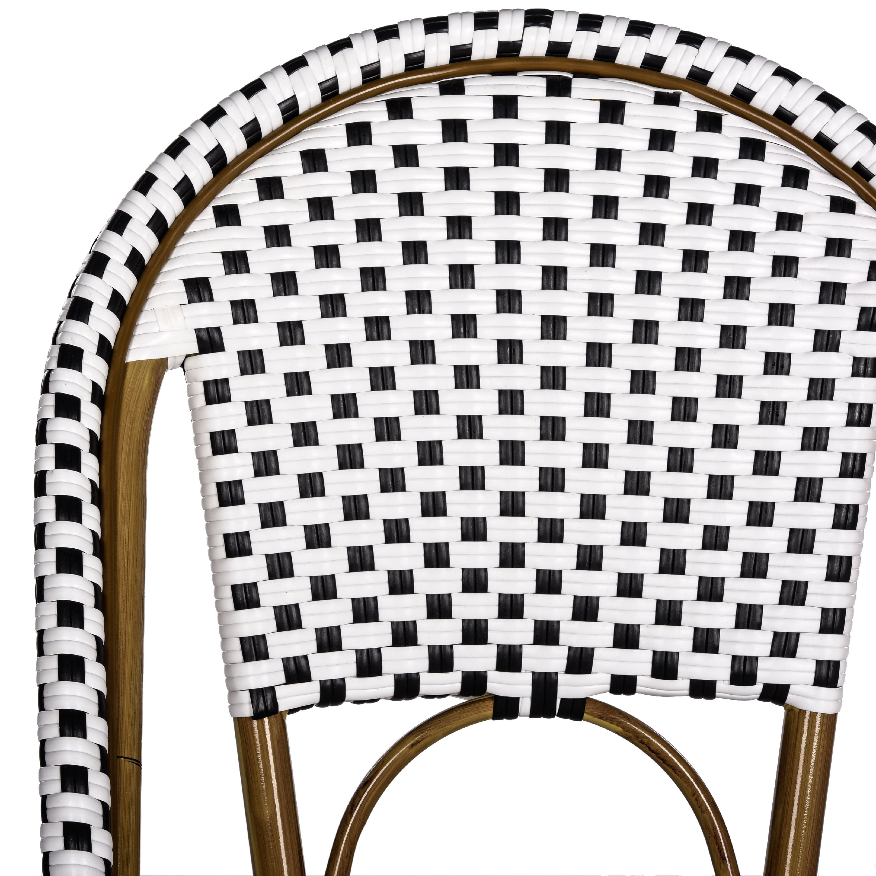 Safavieh Salcha Outdoor Bistro Side Chair, Set of 2 - Black/White