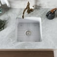 thumbnail image 3 of DeerValley  DV-1K507 Fireclay White Kitchen Sink with Grid and Strainer 18" Square Undermount, 3 of 16