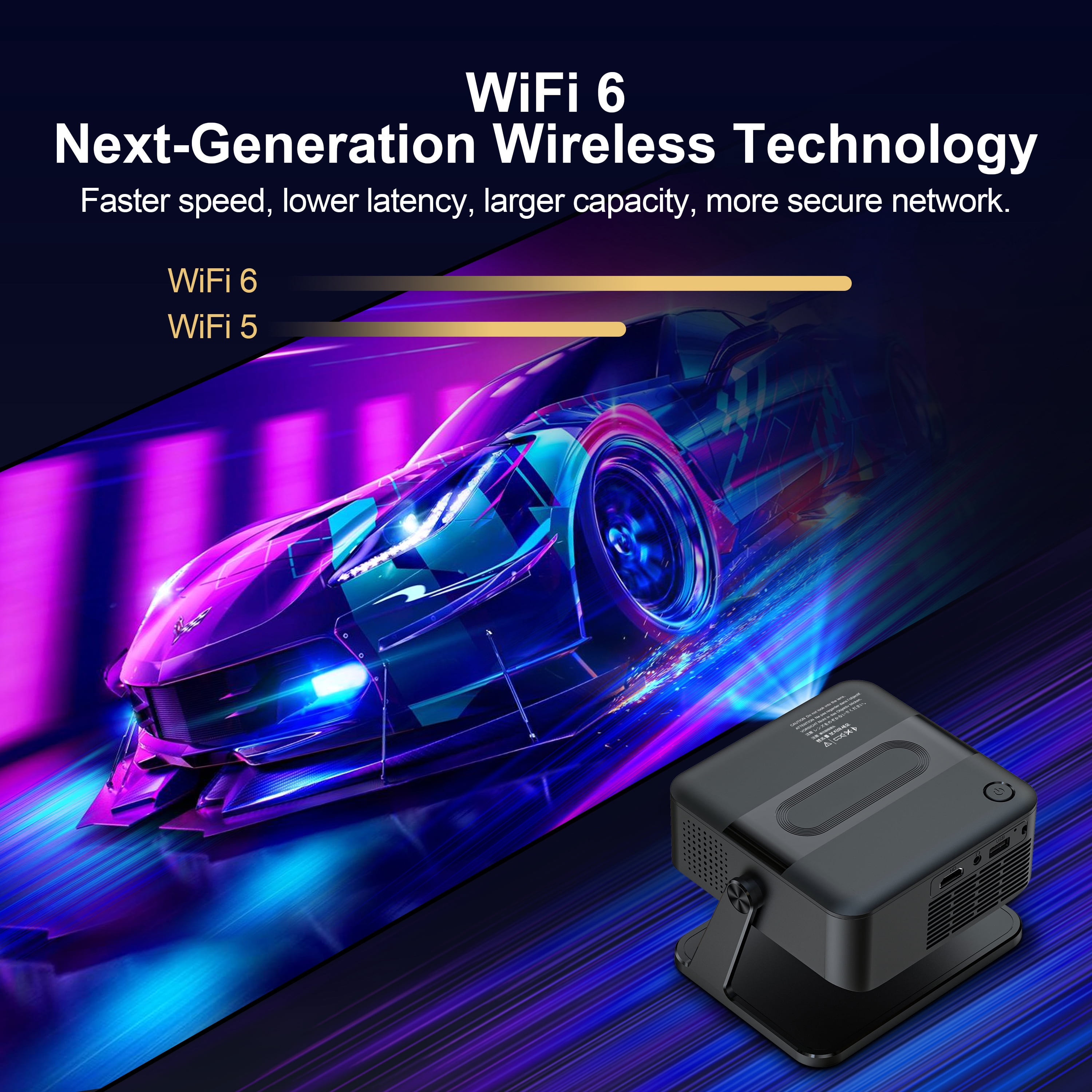 Salange Full HD Smart Projector with WiFi and Bluetooth, Native 1080P 4K Supported, Outdoor Movie Projector for Home Theater