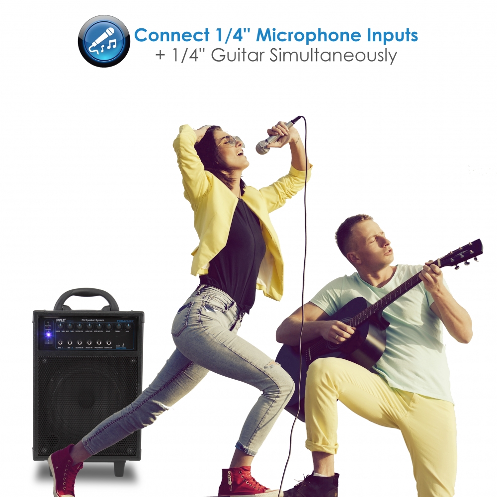 Wireless Portable Bluetooth PA Speaker System, Built-in Rechargeable Battery, Wireless Microphone, 400 Watt - image 4 of 4