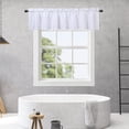thumbnail image 3 of Waterproof Waffle Weave Valance Curtains for Kitchen or Bathroom Windows - 2 Pack Short Café Rod Pocket Design - Water Resistant, 60" x 15", White - System Default, 3 of 6