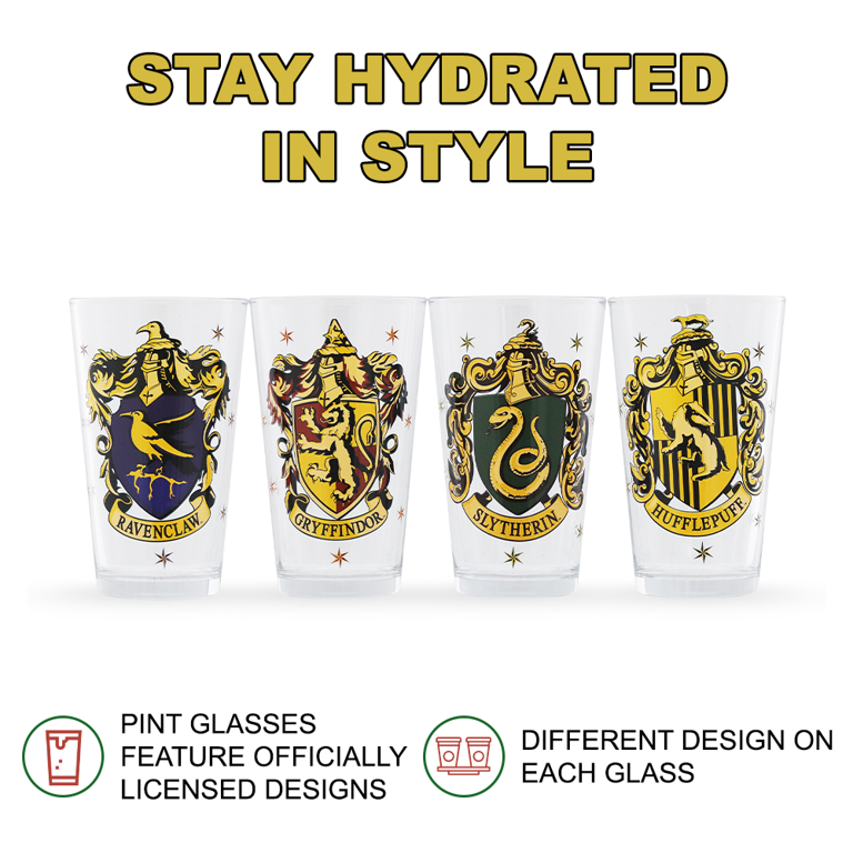 Harry Potter Pint Glass Set - Includes House Crests: Gryffindor, Slytherin,  Hufflepuff, & Ravenclaw …See more Harry Potter Pint Glass Set - Includes