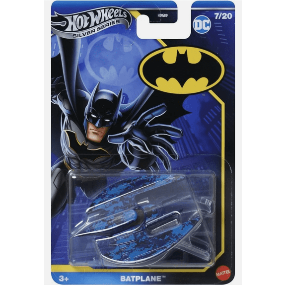 Hot wheels Silver Series DC Batman Batplane 7/20 Blue Black