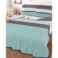 thumbnail image 3 of Quilts Twin Size, Turquoise Morocco Soft Comforter Bedding Set for Bed, Geometric Grey Stripes Modern Lightweight Quilted Bedspread with Pillow Cover(2 Pieces) for All Season, 68x86 Inch, 3 of 6