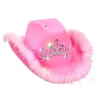 thumbnail image 1 of Txlixc Sombrero de vaquero femenino con decoración brillante Txlixc moda, 1 of 2