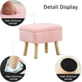 thumbnail image 4 of Tcbosik Teddy Fleece Storage Ottoman Bench, Rectangular Small Footstool with Hidden Storage, Solid Wood Legs, Soft Upholstered Entryway Shoe Bench for Bedroom, Living Room, Closet – Pink, 4 of 7